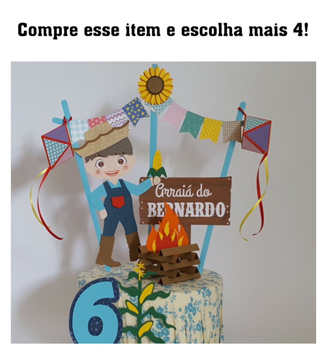 Arquivo Corte: Topo de Bolo Arraiá Menino 016
