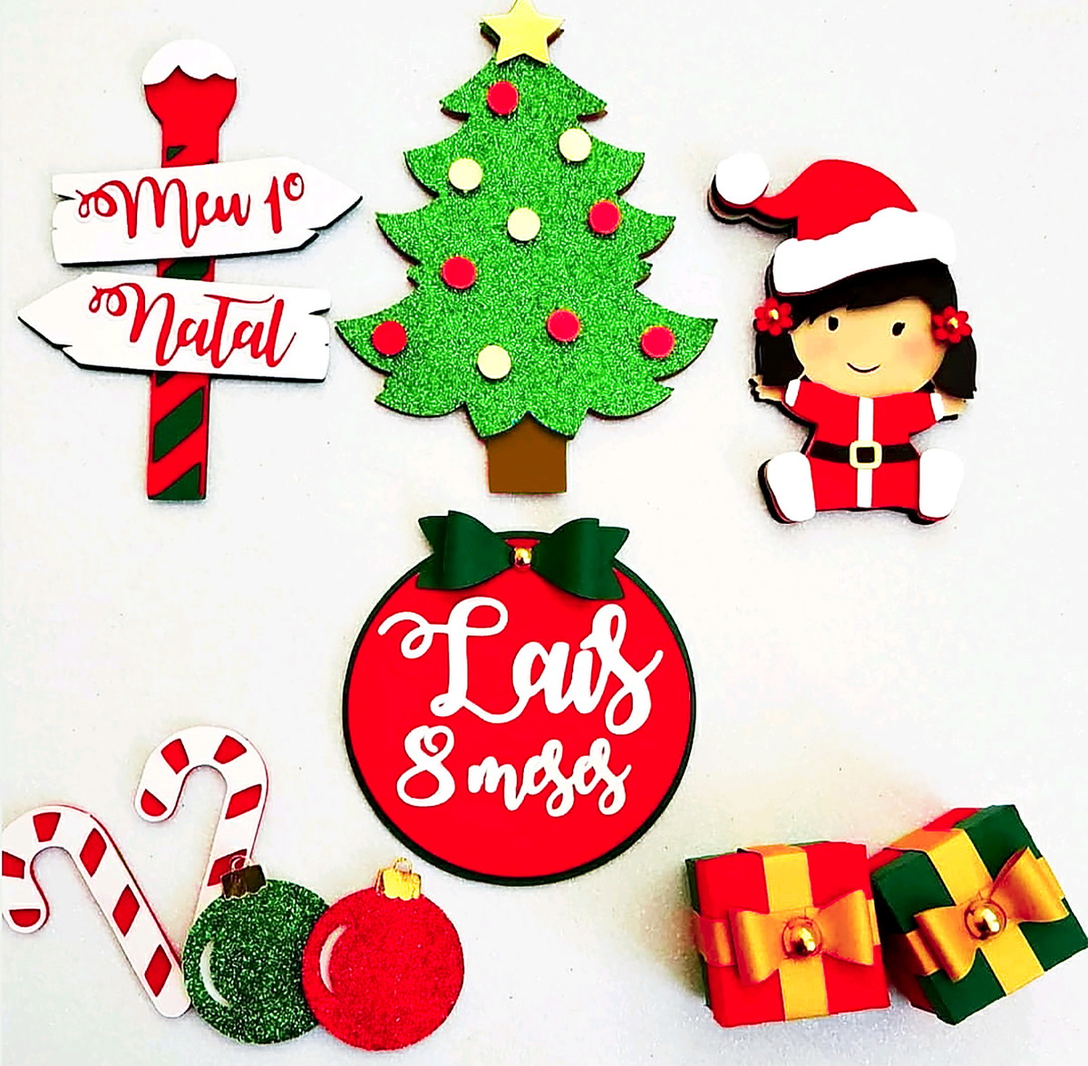 Arquivo Corte: Topo de Bolo Meu Primeiro Natal Menina 047