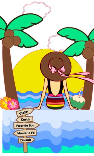 Arquivo Corte: Topo de Bolo Verão Mulher na Praia 001