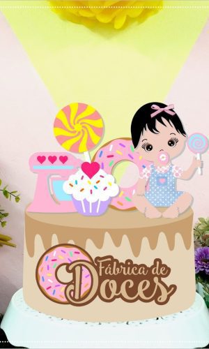 Arquivo Corte -Topo Fabrica de doce Menina BB-STUDIO
