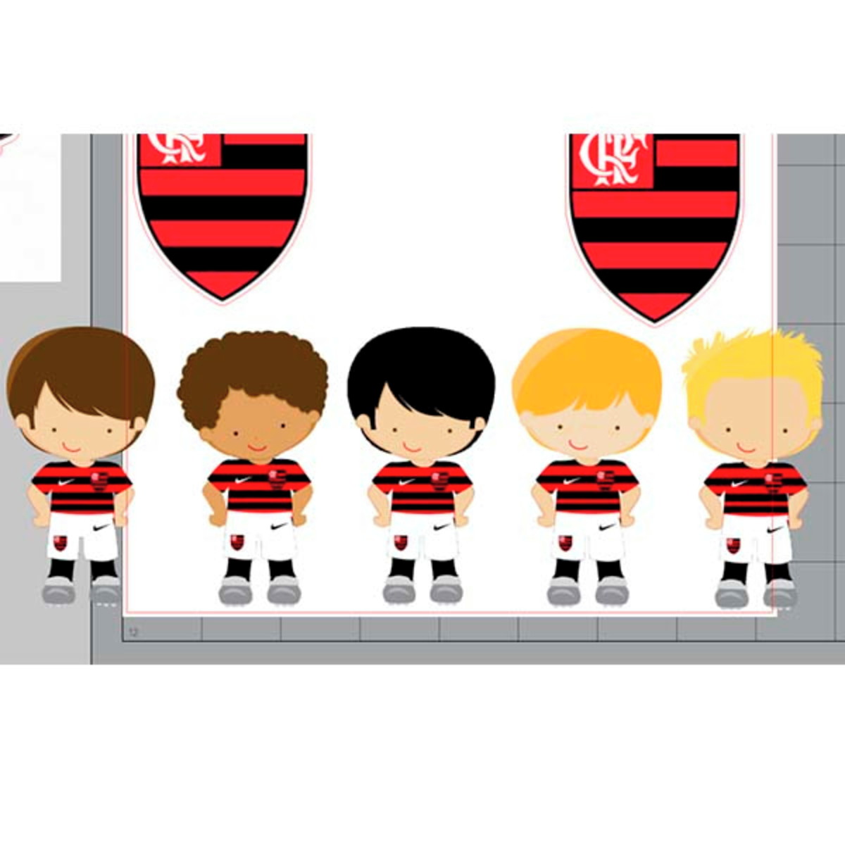 Arquivo de Corte Digital Topo de Bolo + KIT Flamengo Menino - Imagem 4