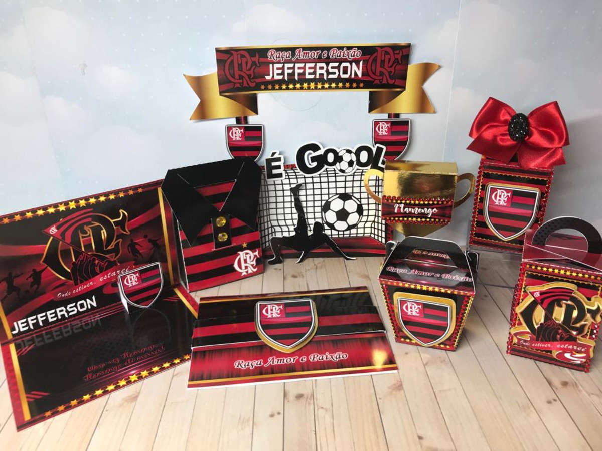 Arquivo de Corte Digital Topo de Bolo + KIT Flamengo Menino - Imagem 2