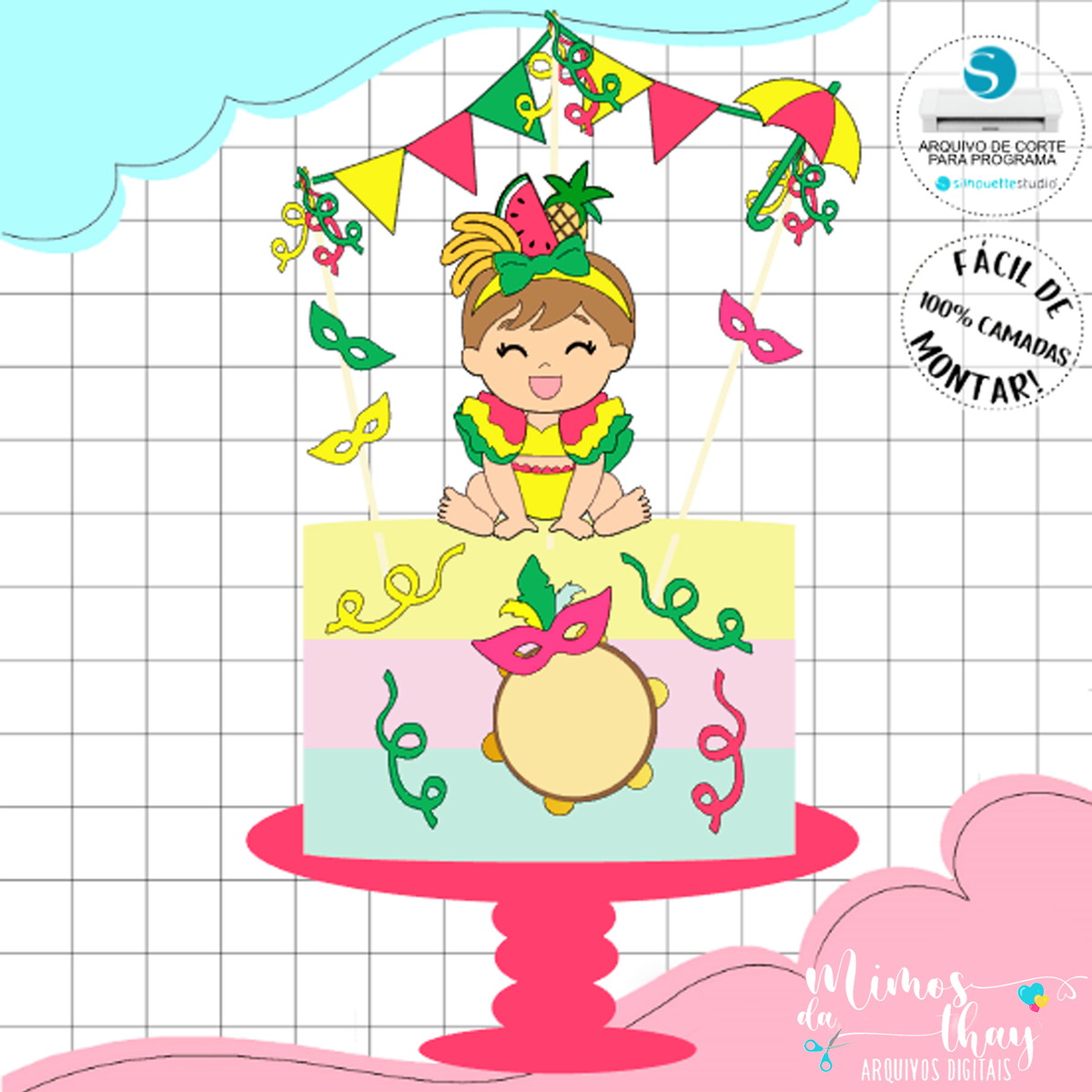 Arquivo de Corte: Topo Carnaval Carmen Miranda Baby 071