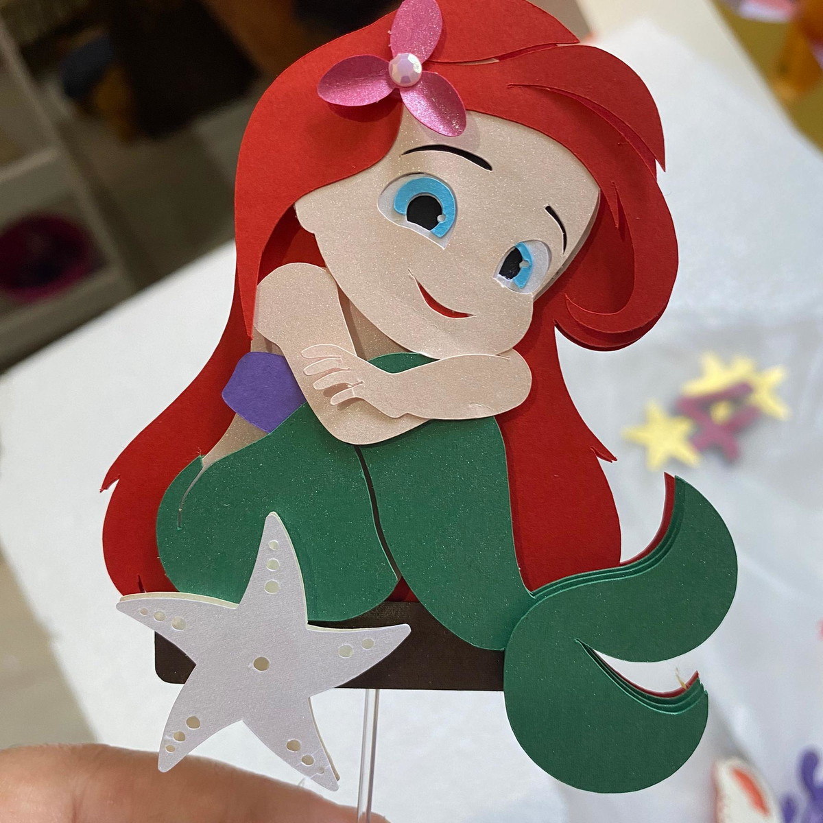 Arquivo de Corte Topo de Bolo Ariel Cute - Imagem 3