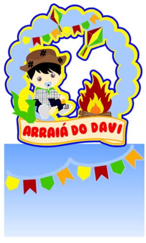 ARQUIVO DE CORTE: TOPO DE BOLO ARRAIÁ MENINO JUNINO 050