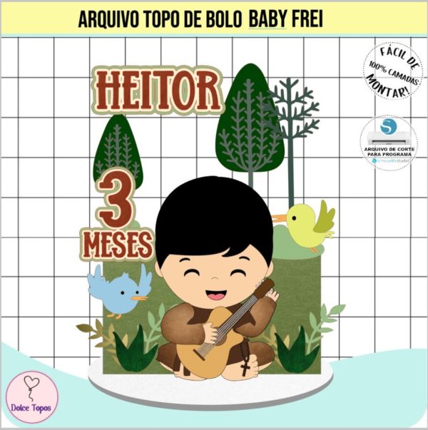 Arquivo de Corte - Topo de Bolo Baby Frei