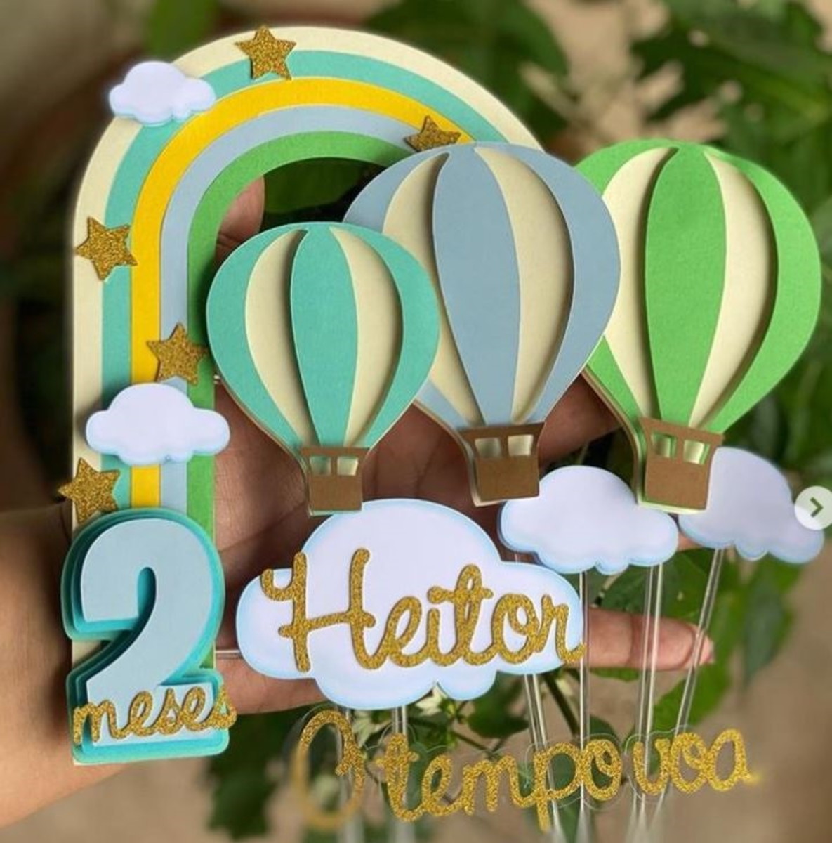 Studio/pdf Arquivo de Corte Topo de Bolo Balão Menino -006 - Imagem 2