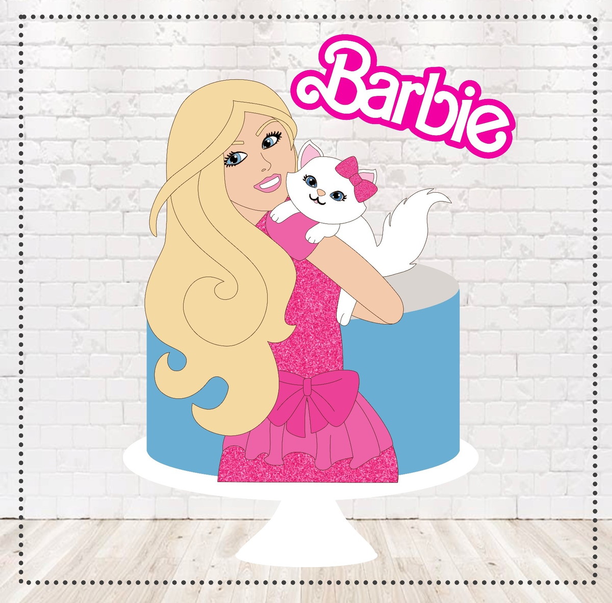Arquivo de Corte Topo de Bolo Barbie em Camadas 1917