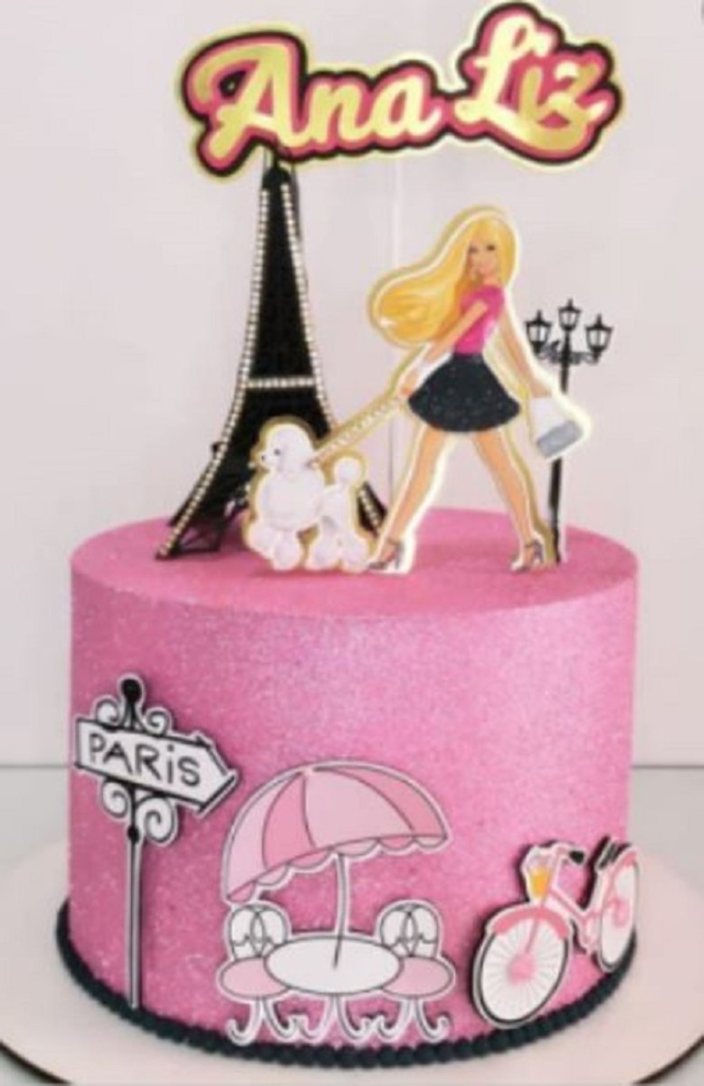 ARQUIVO DE CORTE TOPO DE BOLO BARBIE PARIS