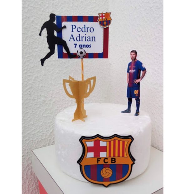 Arquivo de Corte Topo de Bolo Barcelona Futebol+ BRINDE