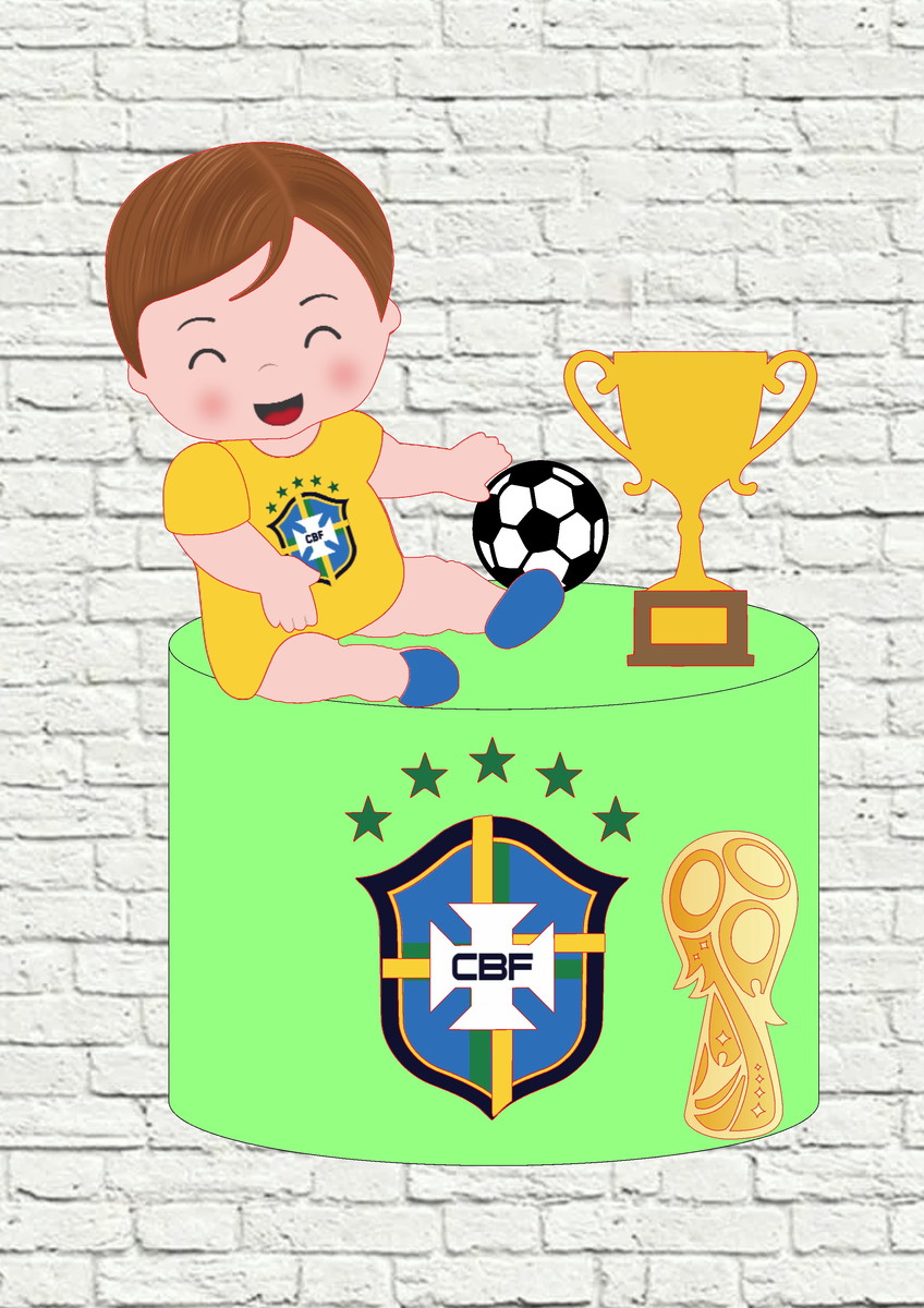 Arquivo de Corte Topo de Bolo Bebê Copa Brasil Studio 001