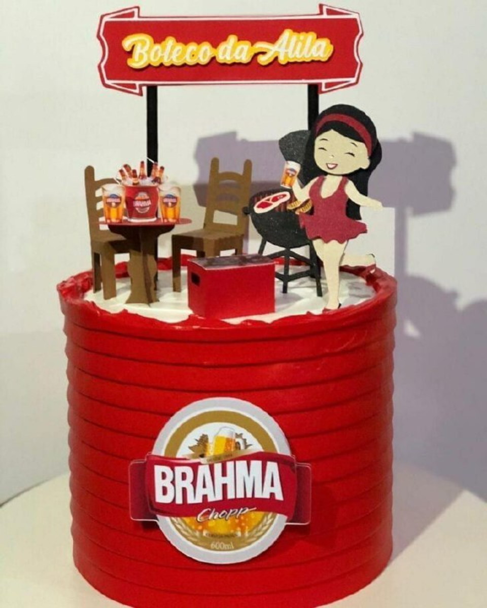 Arquivo de Corte Topo de Bolo Boteco Mulher - Imagem 2