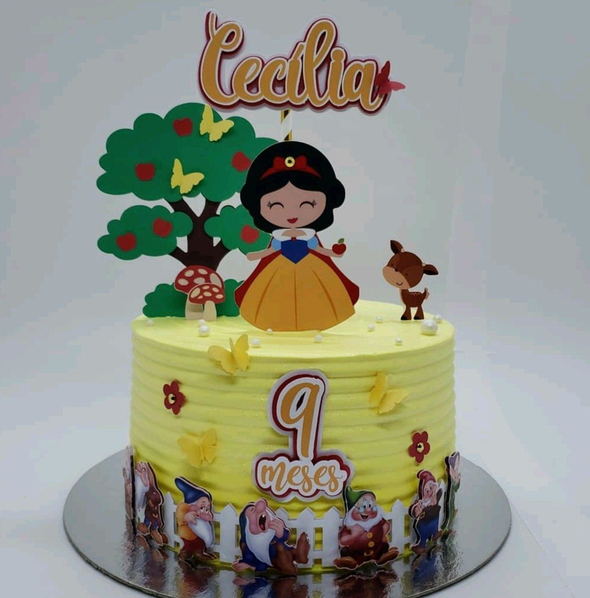 ARQUIVO DE CORTE - Topo de bolo Branca de Neve Cute