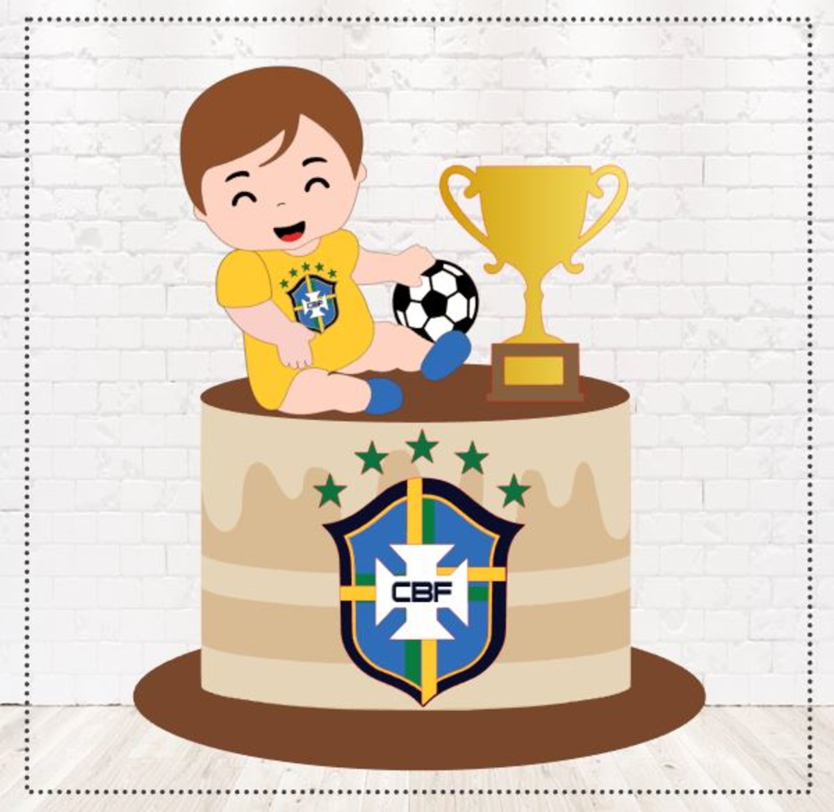 Arquivo de Corte Topo de Bolo Copa - Brasil em Camadas 1508