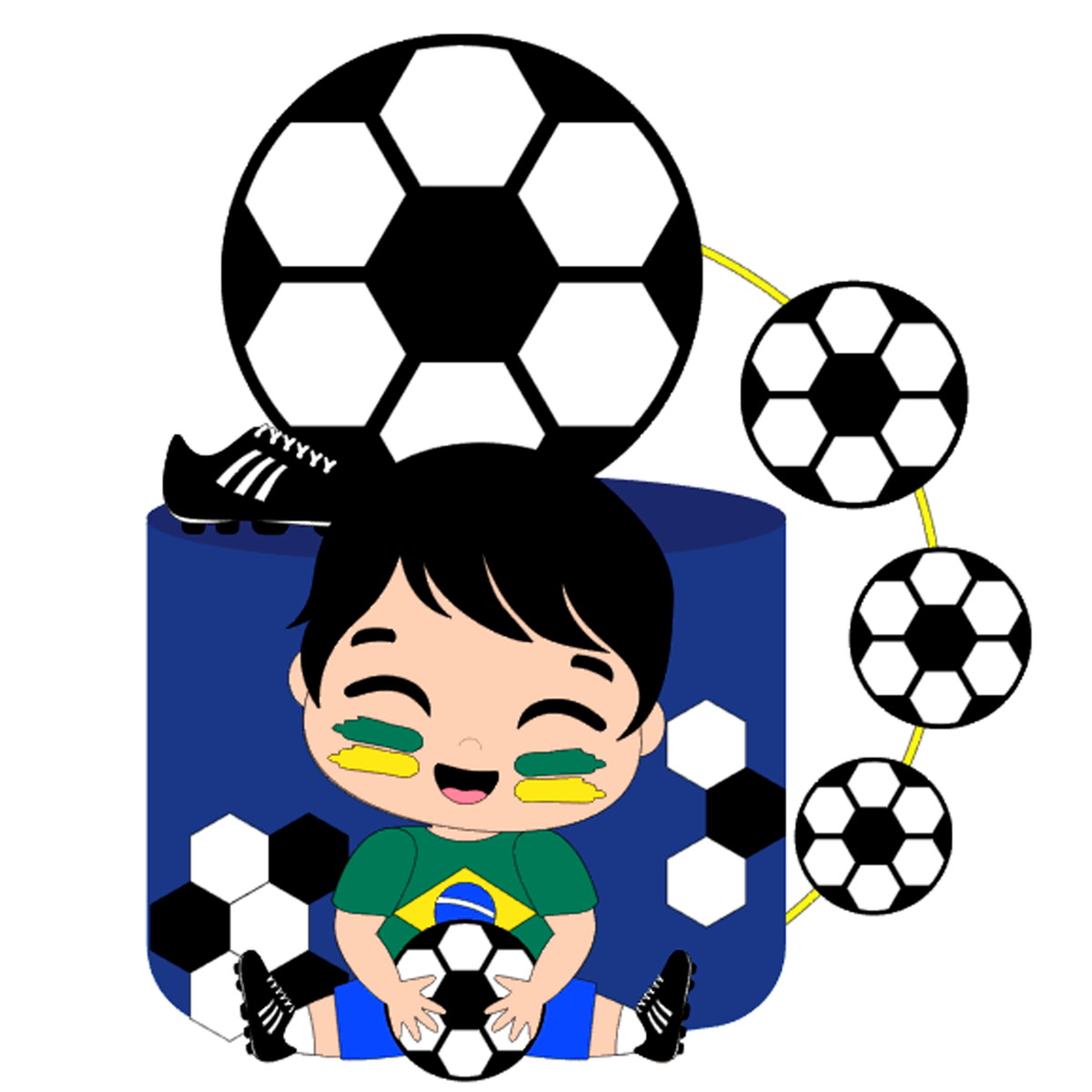 Arquivo de Corte: Topo de Bolo Copa do Mundo Brasil Baby 039