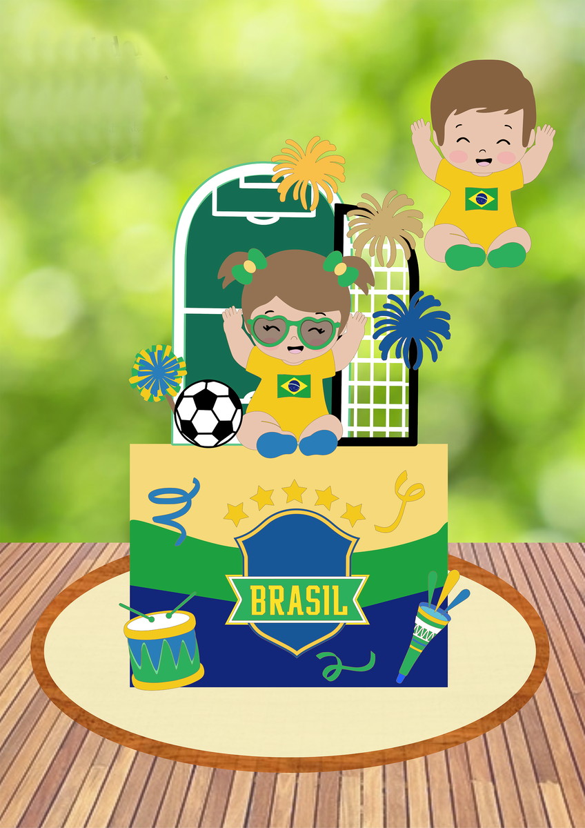 Arquivo de Corte: Topo de Bolo Copa do Mundo Brasil Baby 047