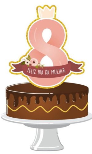 Arquivo de corte Topo de Bolo Dia da Mulher STUDIO