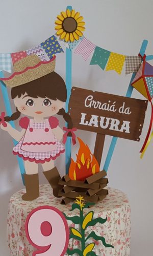 Arquivo de corte topo de bolo festa junina menina