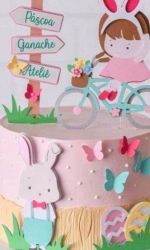 Arquivo de corte Topo de Bolo Festa Menina Bicicleta STUDIO