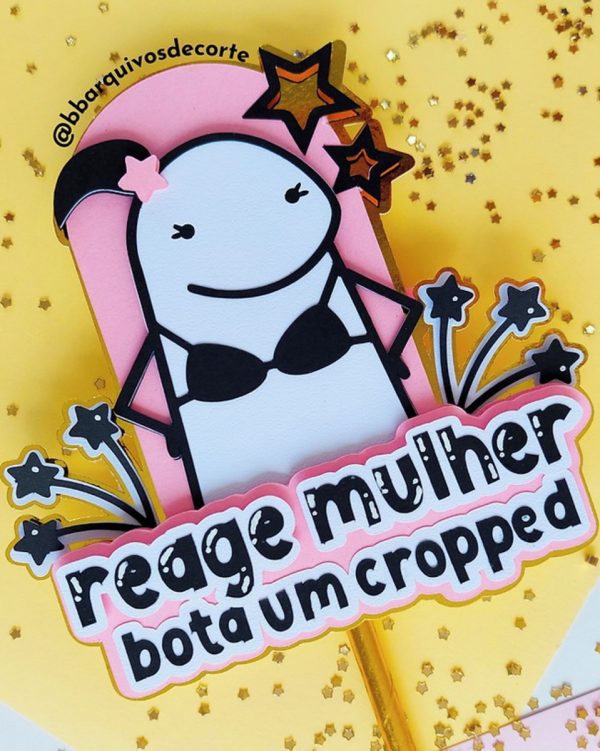 Arquivo de Corte Topo de Bolo -flork Reage Mulher Bb ((png)) - Imagem 2