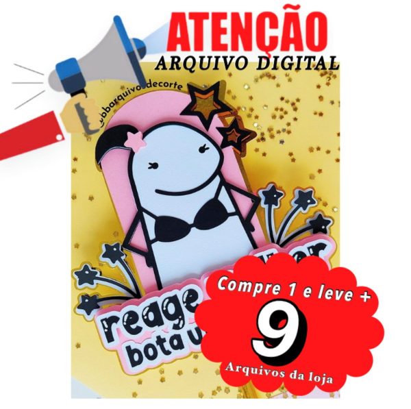 Arquivo de Corte Topo de Bolo -flork Reage Mulher Bb ((png))
