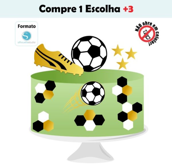 Arquivo de Corte Topo de Bolo Futebol - 3d