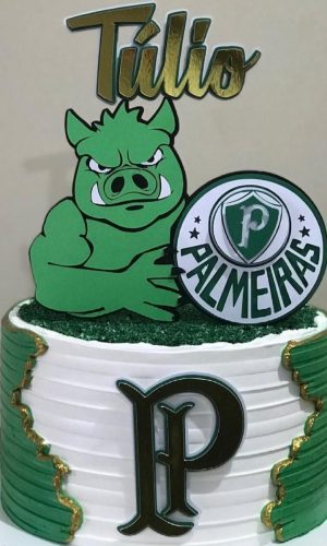 Arquivo de Corte Topo de Bolo Futebol Palmeira Porco -007
