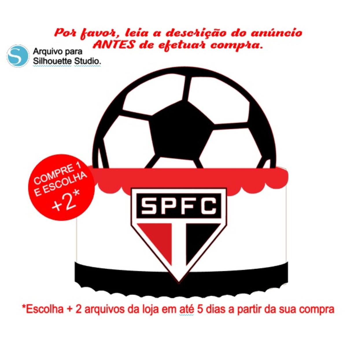 Arquivo de Corte Topo de Bolo Futebol Spfc