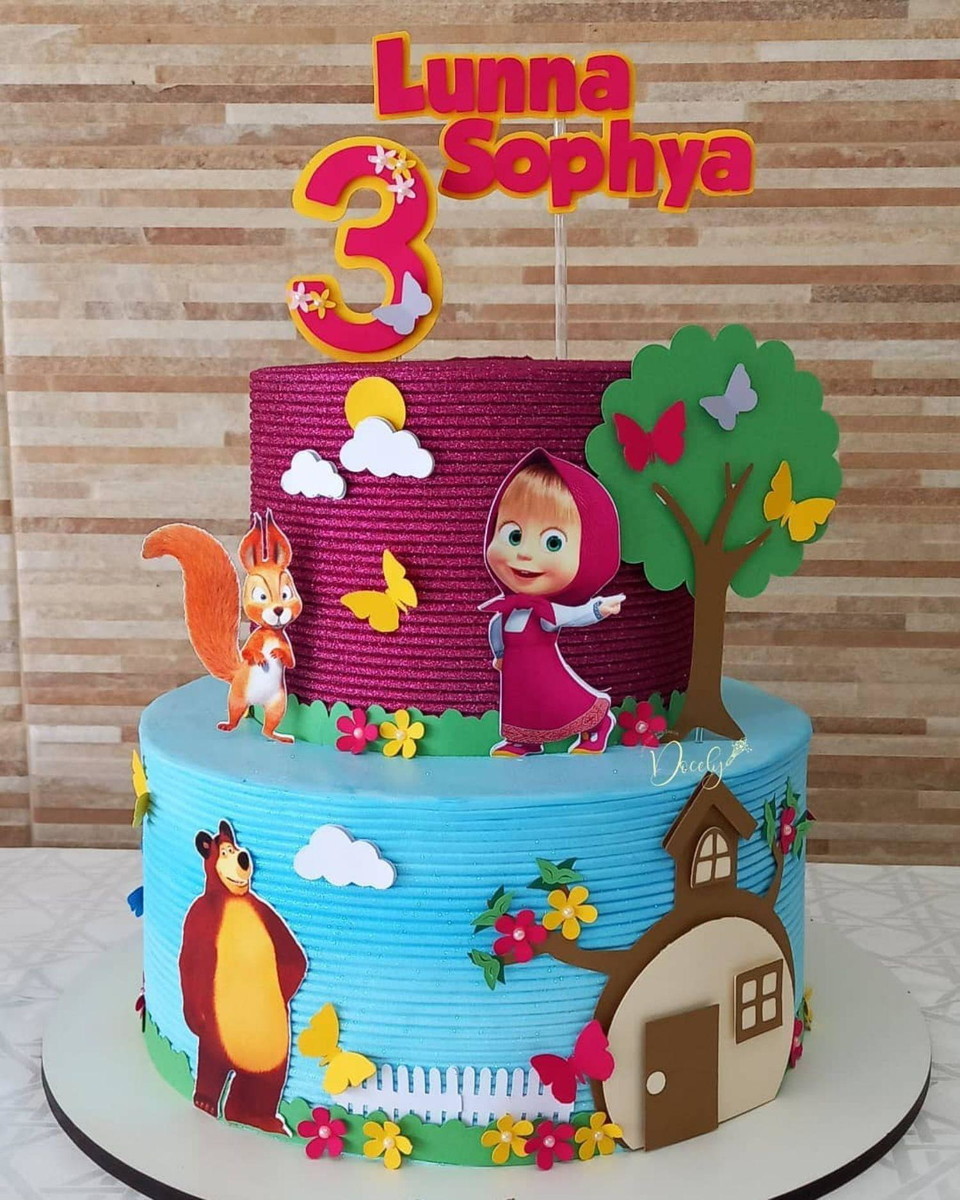 Arquivo de Corte Topo de Bolo Masha e o Urso 975