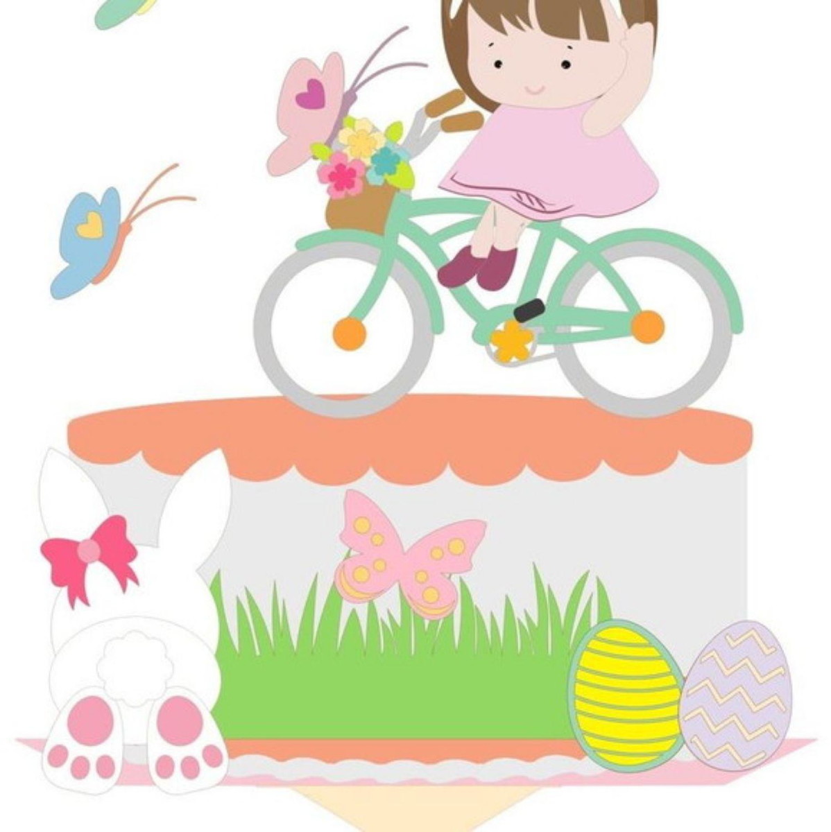 Arquivo de corte Topo de Bolo Menina Bicicleta STUDIO