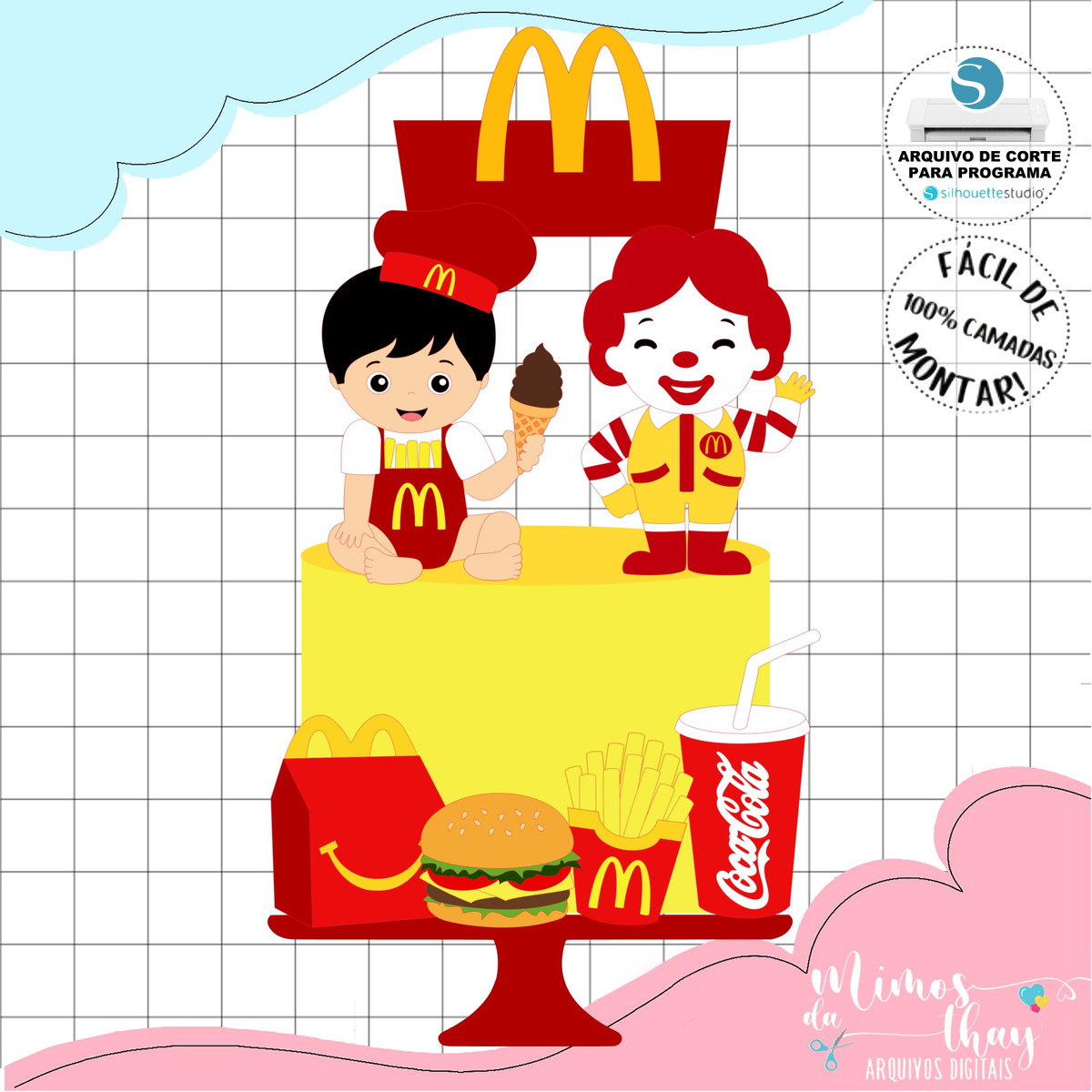 Arquivo de Corte: Topo de Bolo Menino Mc Donalds 008