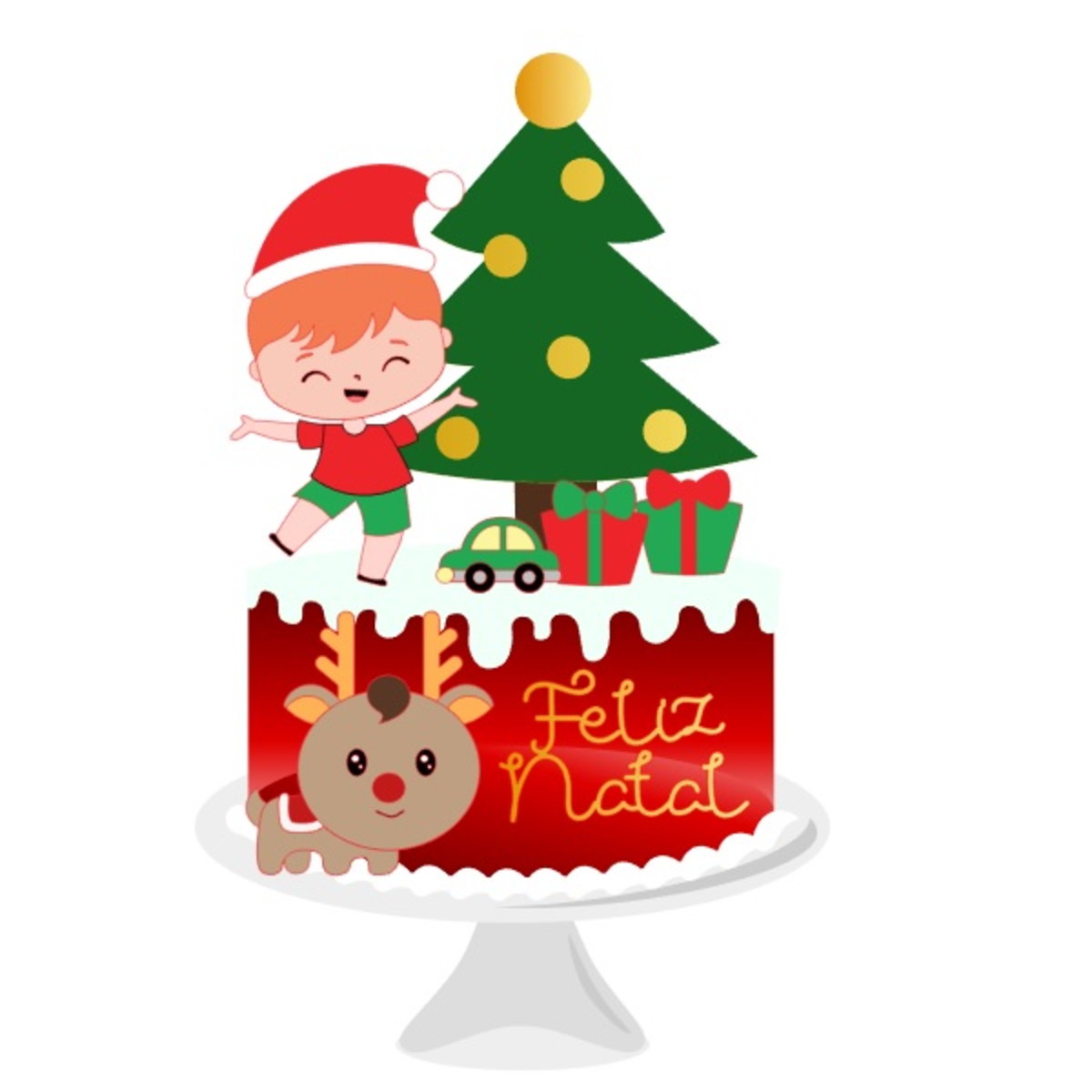 Arquivo de Corte Topo de Bolo Menino Natal