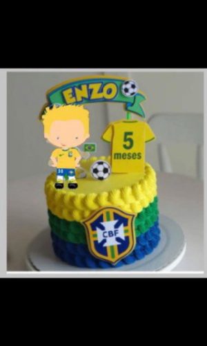 Arquivo de Corte Topo de Bolo Menino Seleção Studio