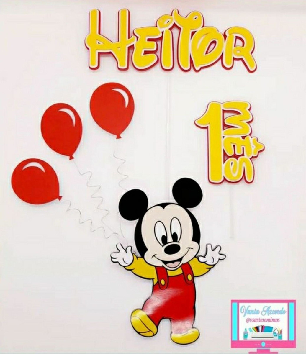 Arquivo de Corte Topo de Bolo Mickey Baby Studio - Imagem 2