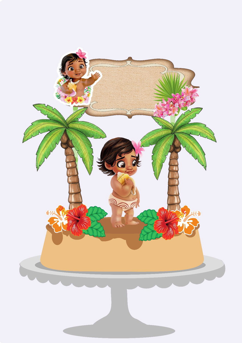ARQUIVO DE CORTE TOPO DE BOLO MOANA BABY