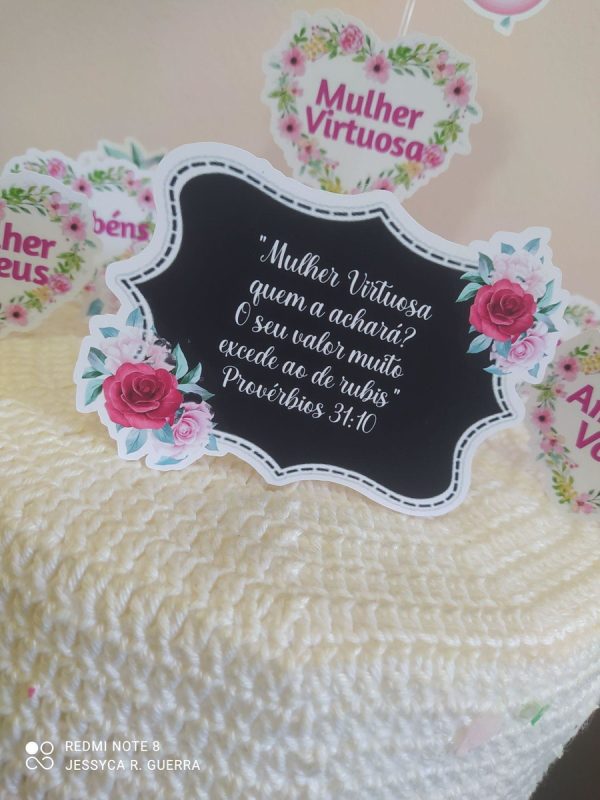 Arquivo de Corte - Topo de Bolo Mulher Virtuosa - Imagem 2