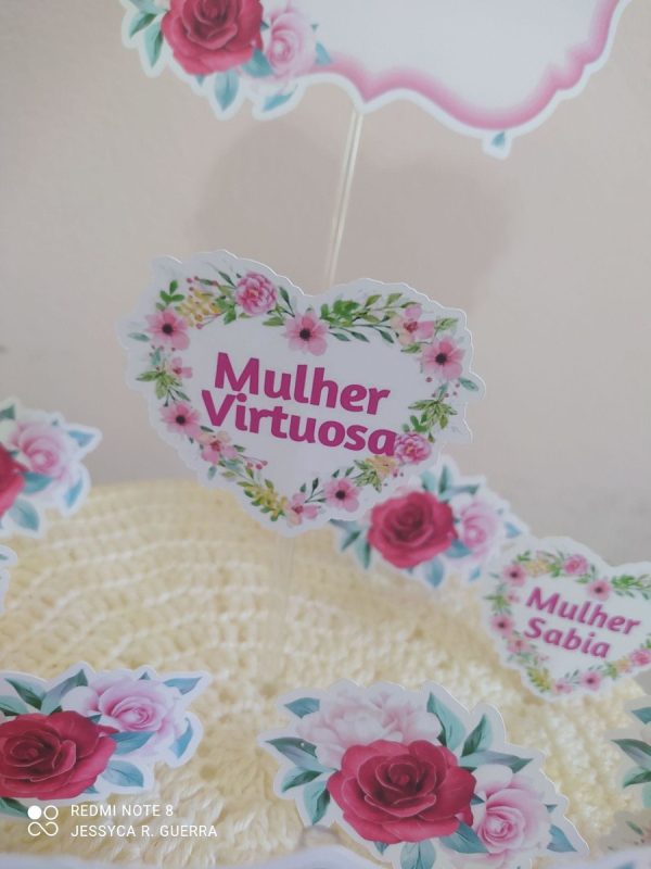 Arquivo de Corte - Topo de Bolo Mulher Virtuosa - Imagem 5