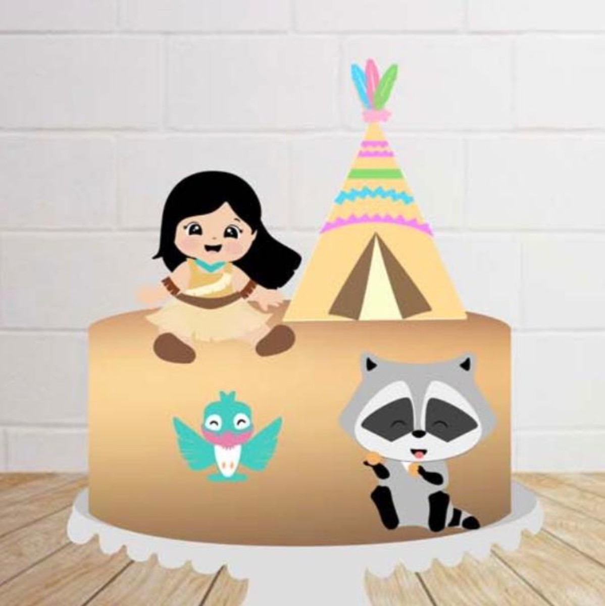 Arquivo de Corte Topo de Bolo Pocahontas Cute