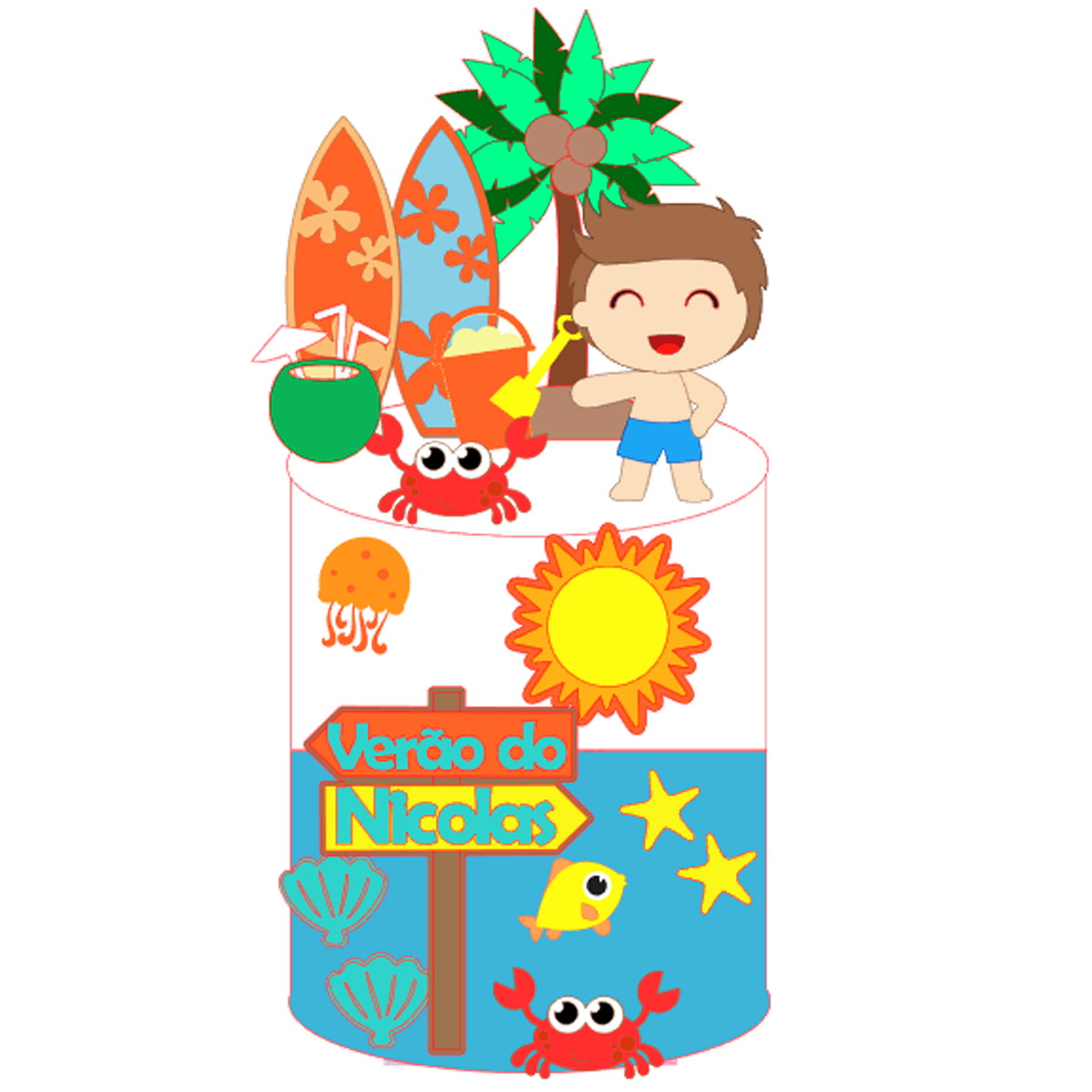 Arquivo de Corte: Topo de Bolo Praia Menino 005