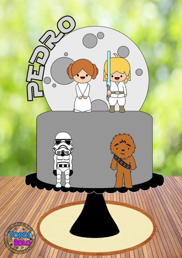 Arquivo de Corte Topo de Bolo Star Wars Cute - Topo de Bolo Para Imprimir