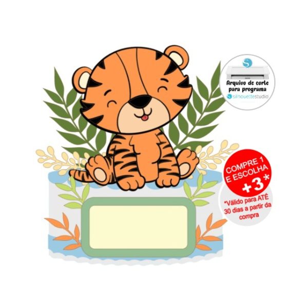 Arquivo de Corte Topo de Bolo Tigre Baby