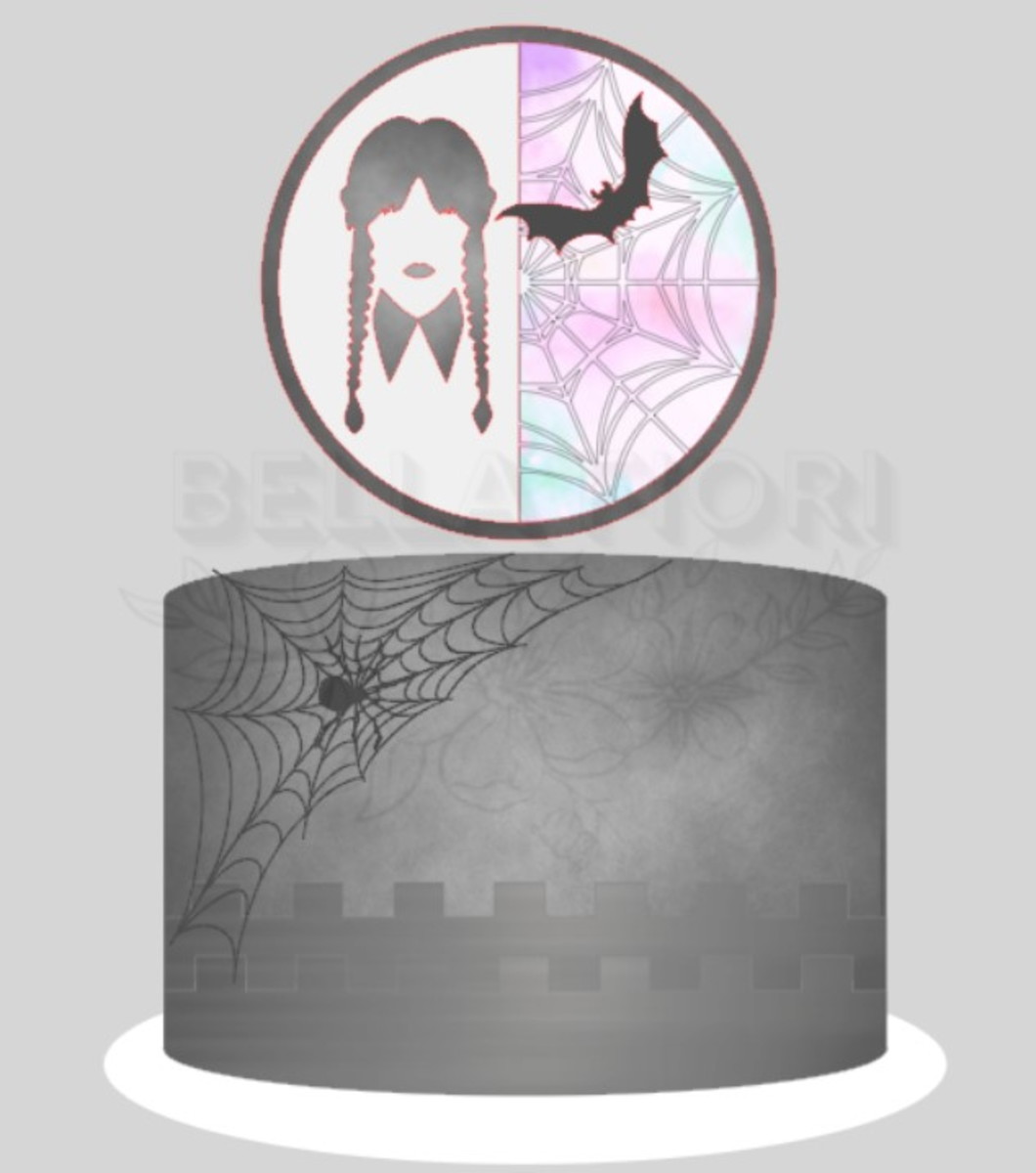Arquivo de Corte Topo de Bolo Wandinha Addams Camadas
