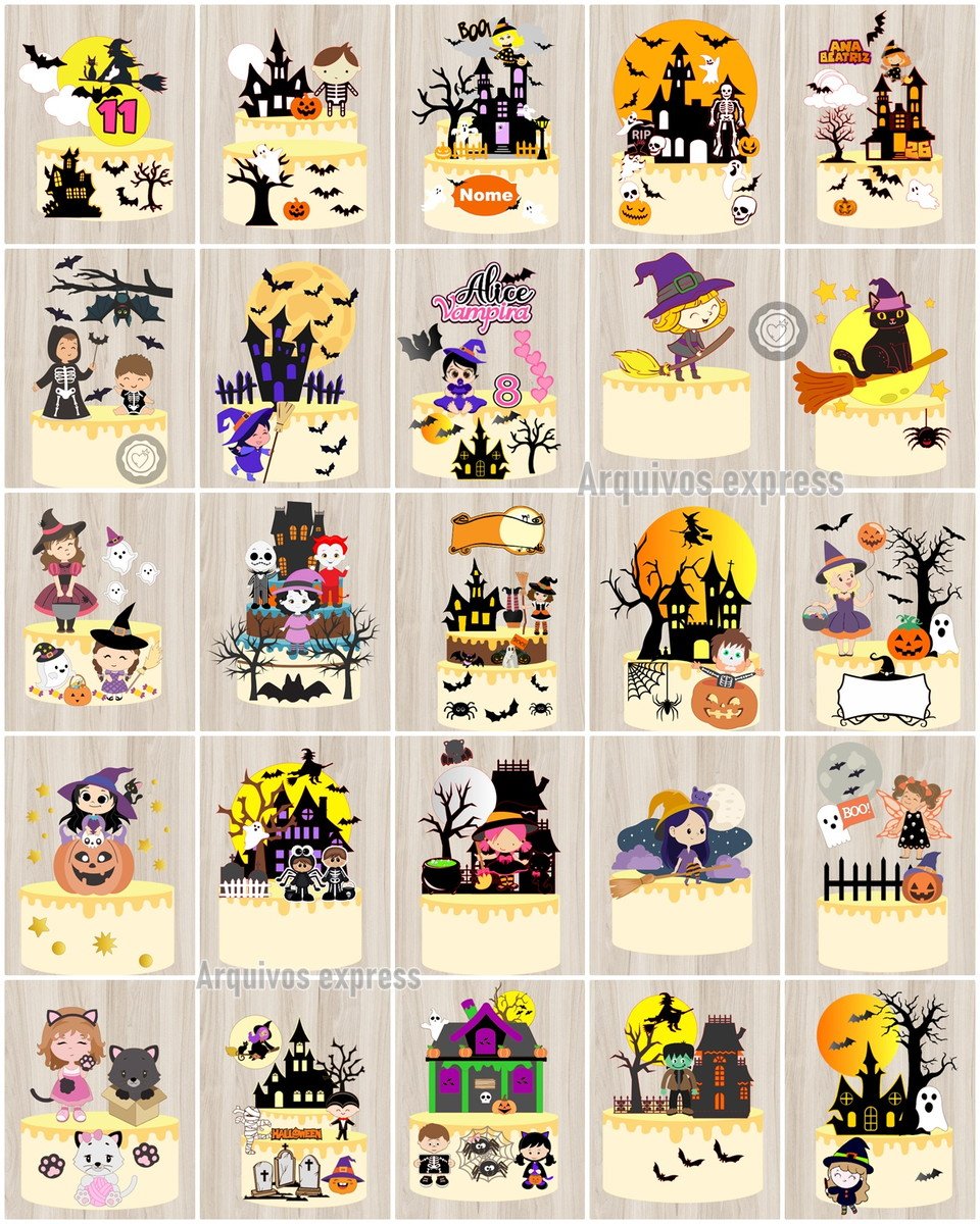 Arquivos de Corte 25 Topos Halloween