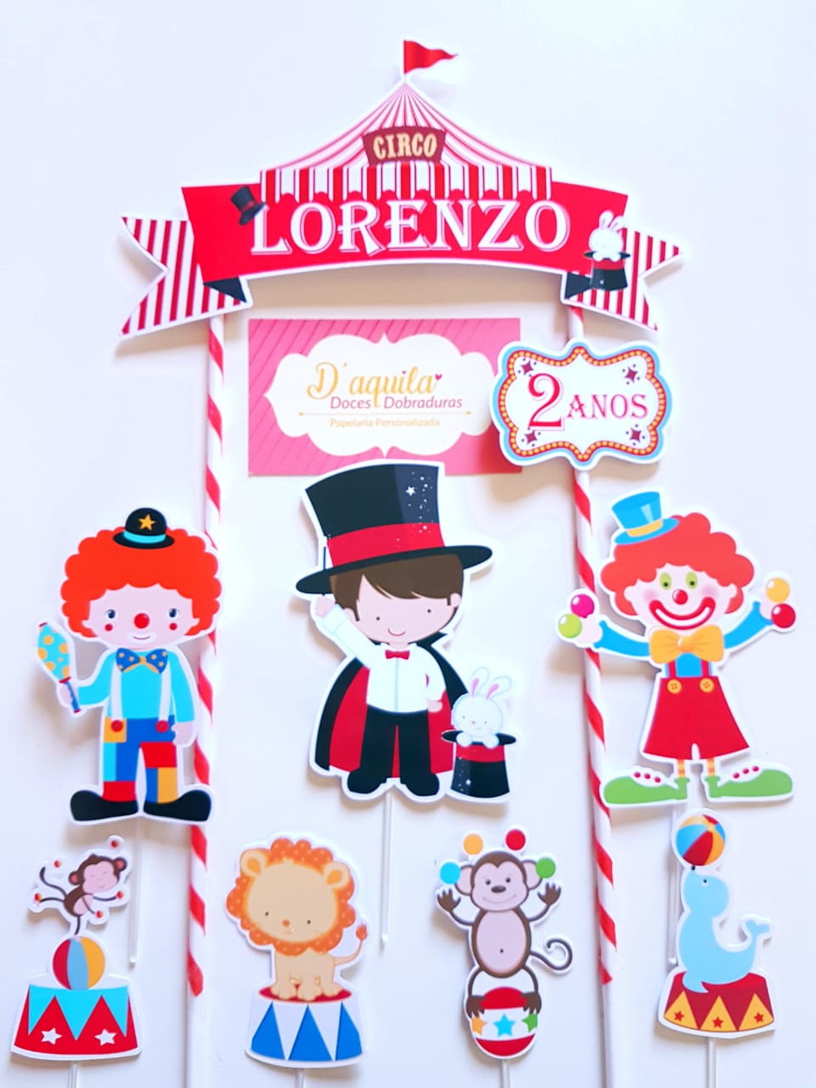 Arquivo Digital para corte topo de bolo Circo
