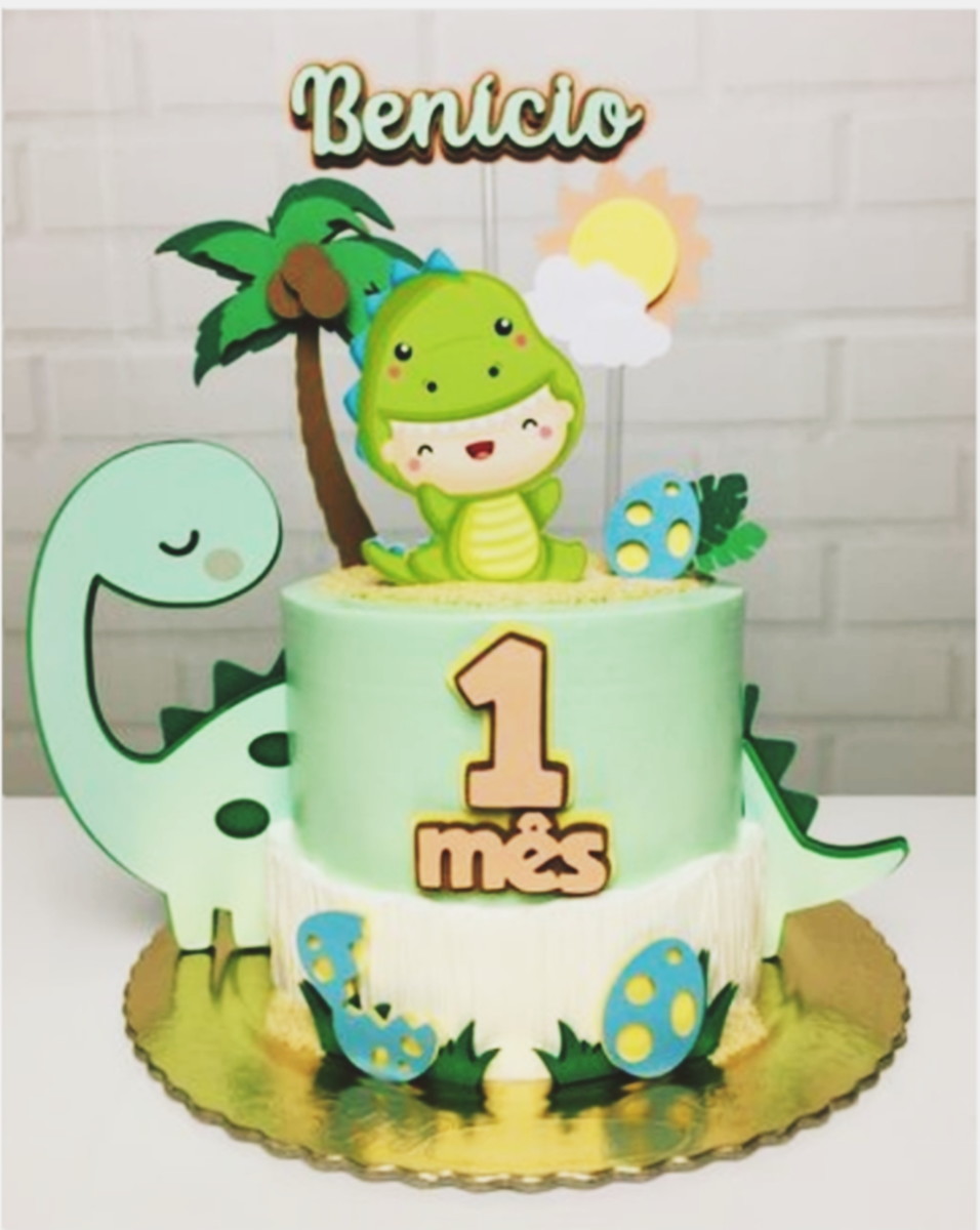 Arquivo digital topo de bolo dino baby - Imagem 2