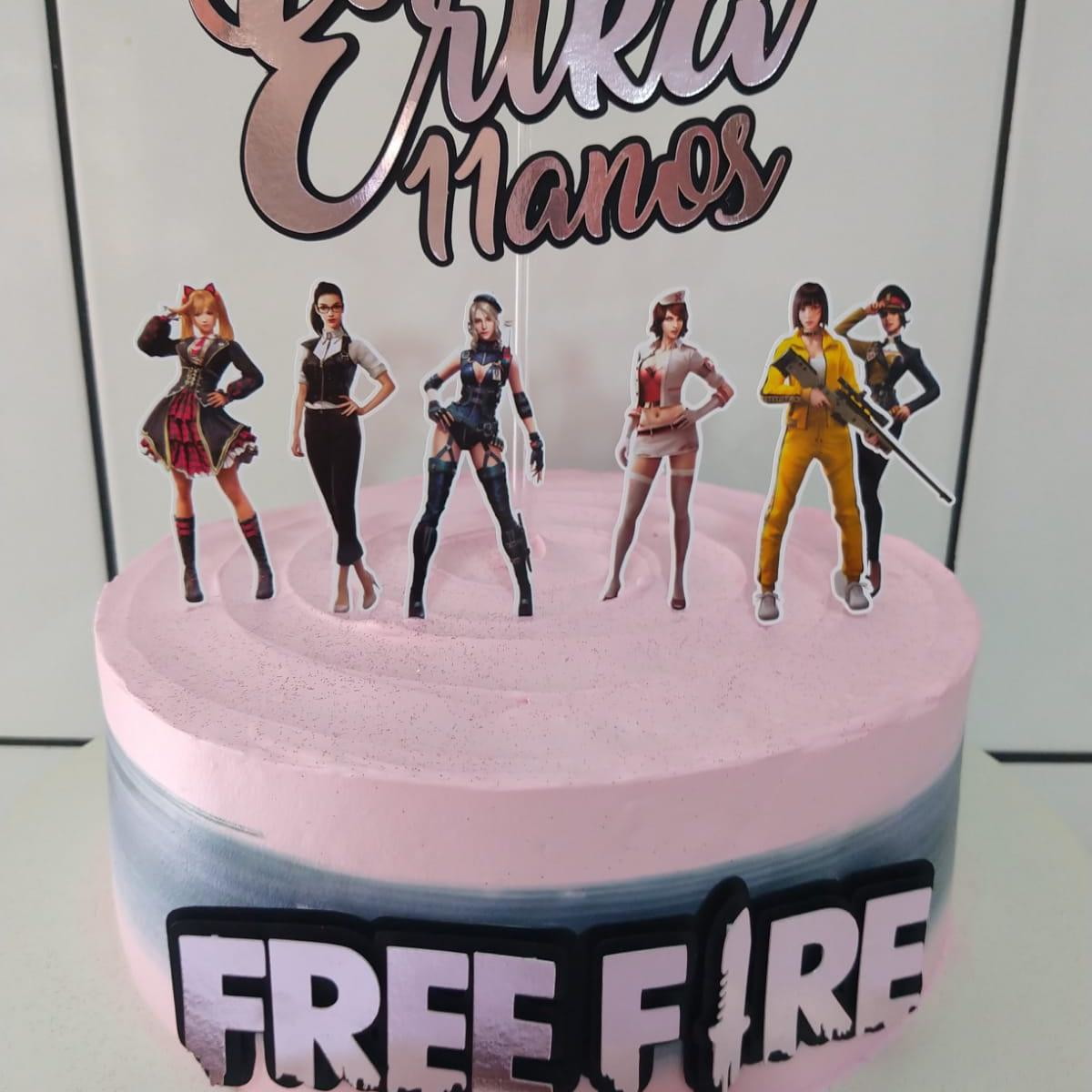 Arquivo Digital Topo de Bolo Free Fire Menina