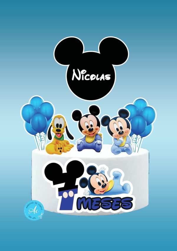 Arquivo digital Topo de bolo Mickey Baby #1 PDF/JPG