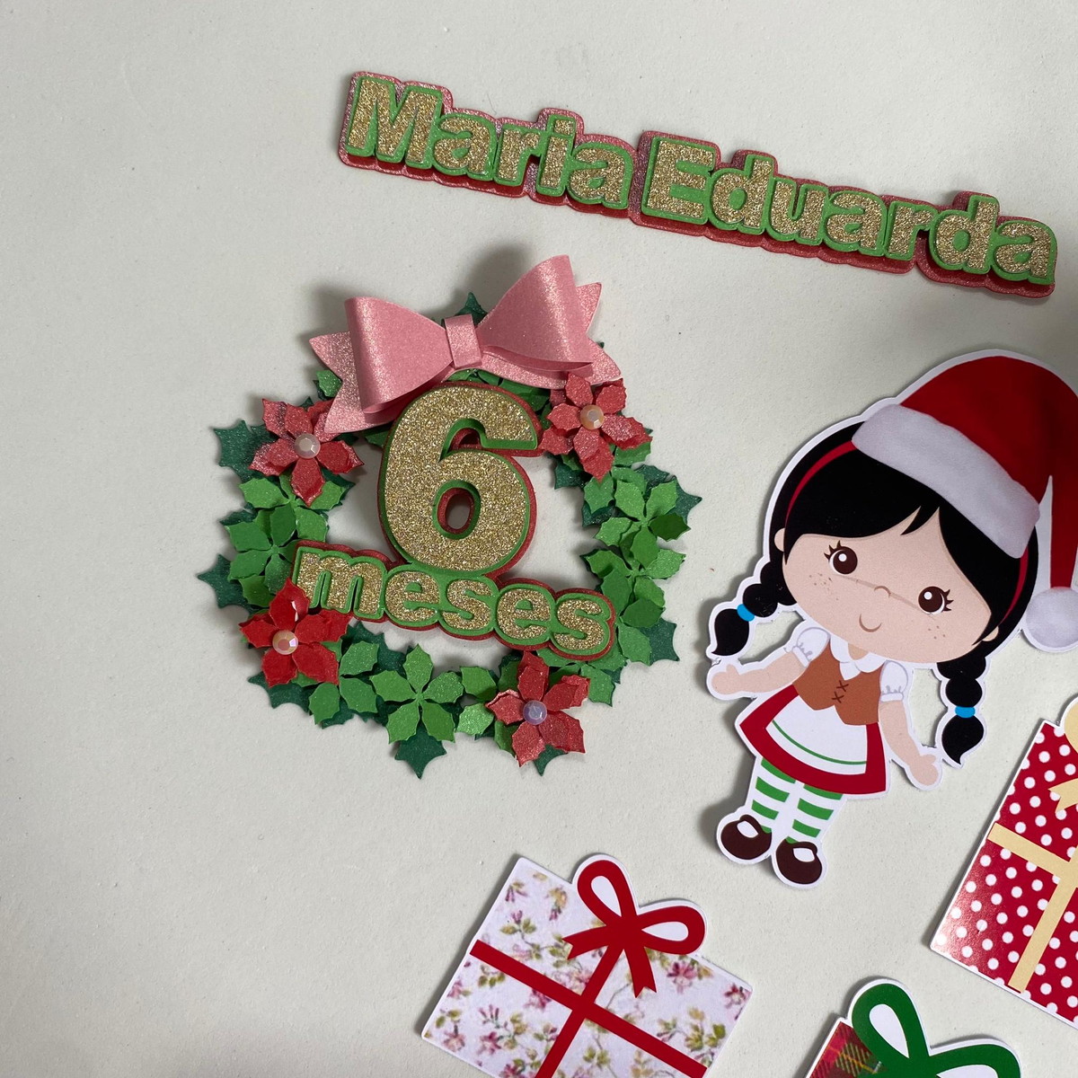Arquivo Digital Topo de Bolo Natal Menina - Imagem 2