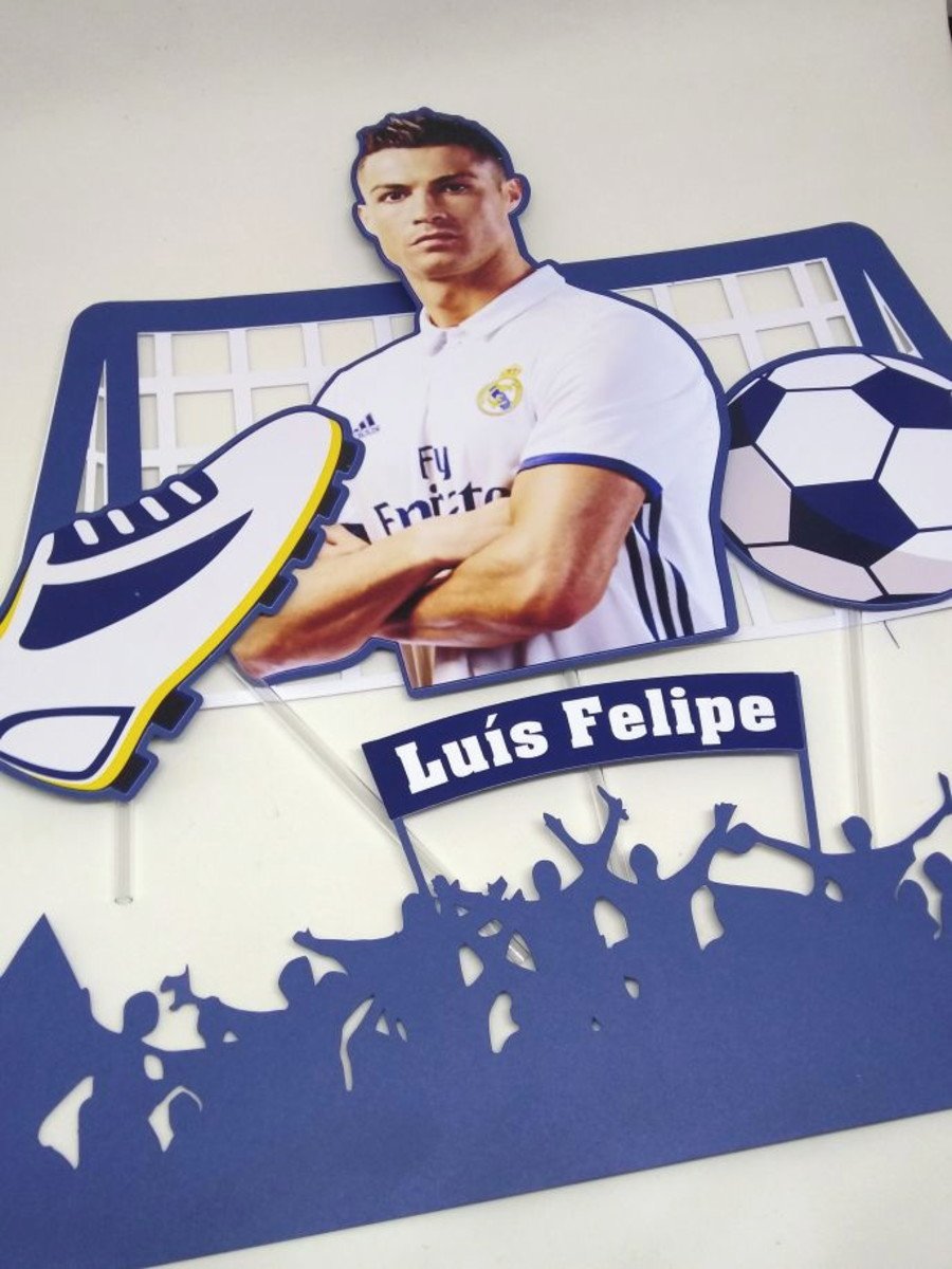 Arquivo Silhouette Topo De Bolo Futebol Cristiano Ronaldo