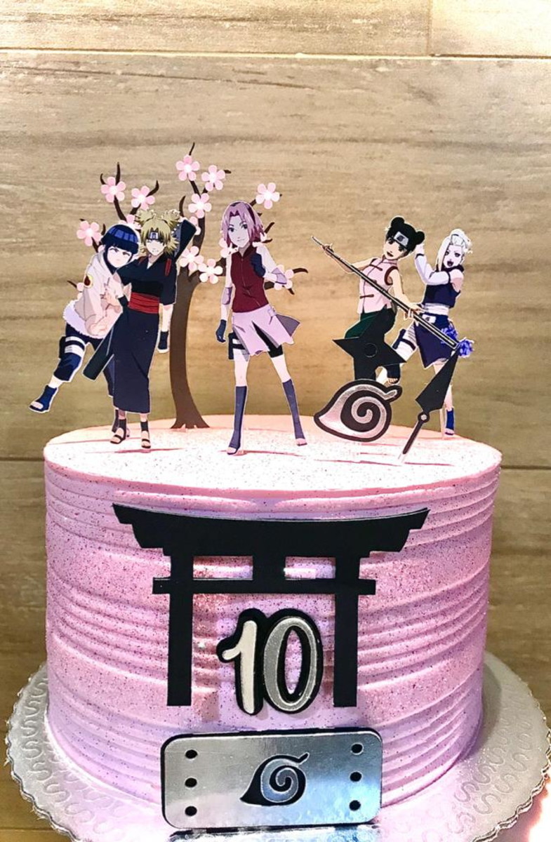 Arquivo Silhouette Topo de Bolo Naruto Menina Studio